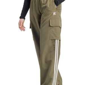 Adidas Green Track Pants with Signature Stripes